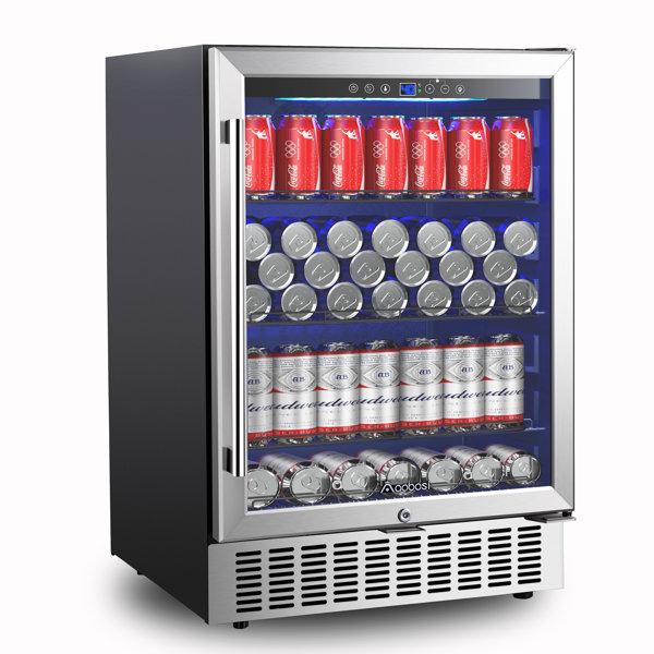 AOBOSI 164 Cans (12 oz.) Convertible Beverage Refrigerator with Wine
